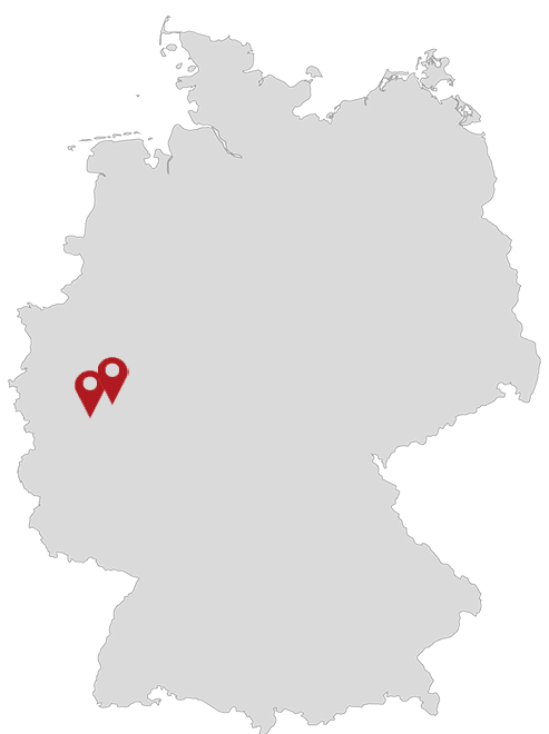 Map of Germany with Mündersbach location marked